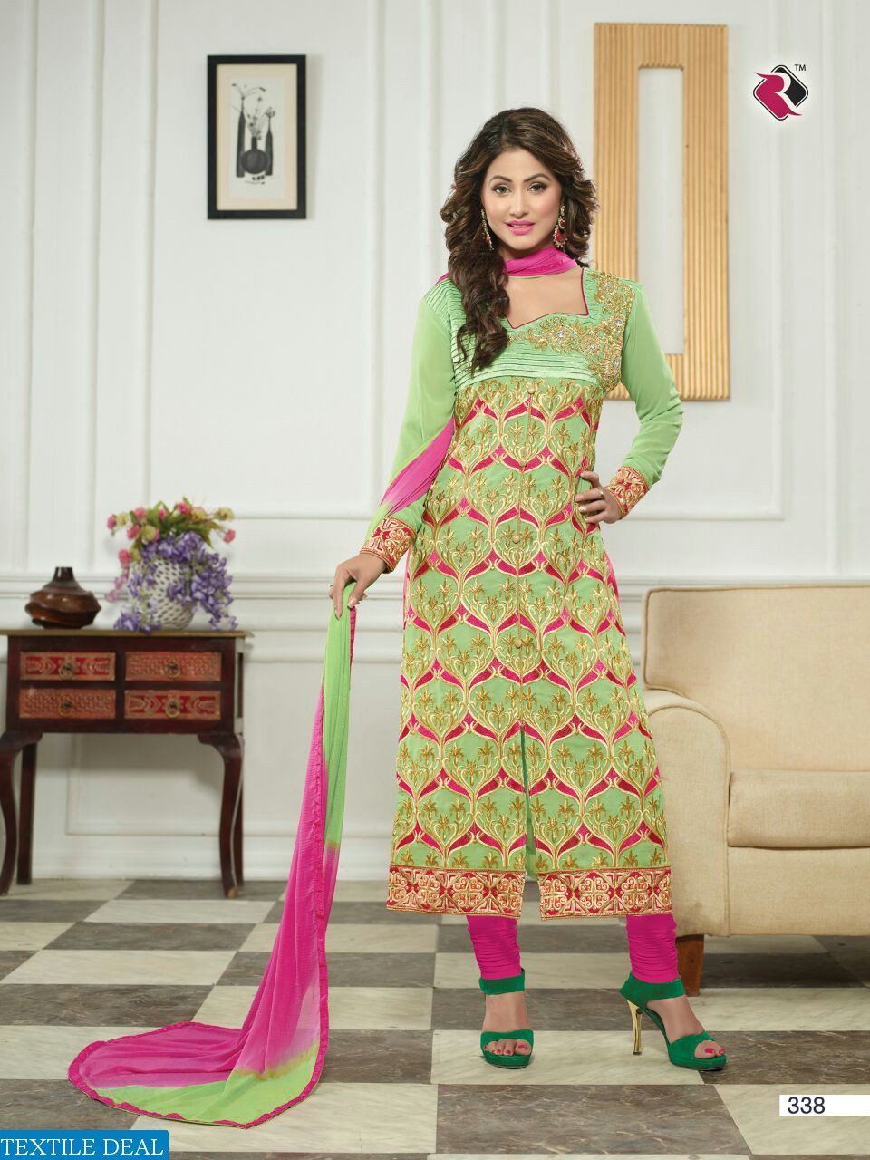 kohinoor vol-2 Faux Georgette Embroidered heena khan collection